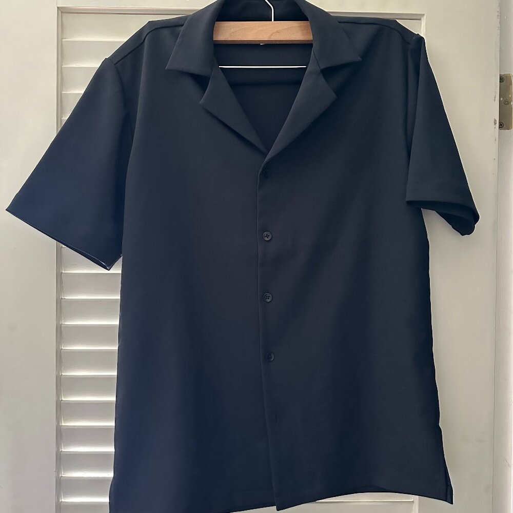 Tibi Black Chalky Drape Shirt - XS